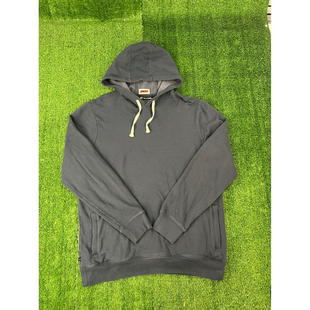 TravisMathew Mens Slate Blue Fleece Pullover Hoodie Sweatshirt Size Large